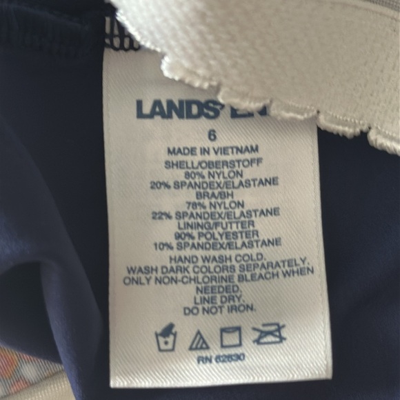 Lands' End Womens Two-Piece Swim-Dress  Swimsuit Sz 6(top) Sz 8(bottoms) Preppy - Picture 7 of 11